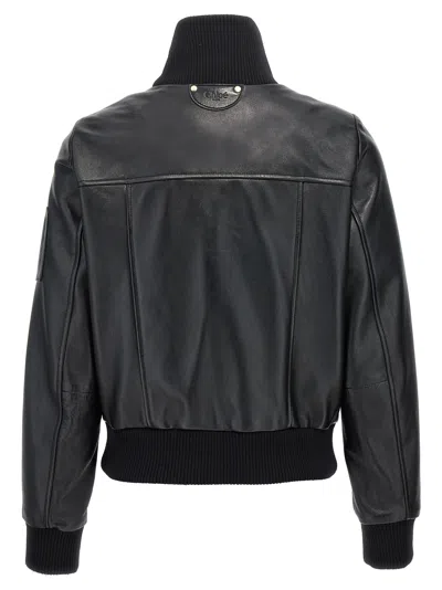 Chloé Leather Bomber Jacket Casual Jackets And Parka