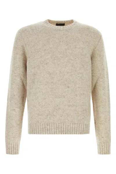 Prada Crew Neck Cashmere Sweater With Elbow Patches