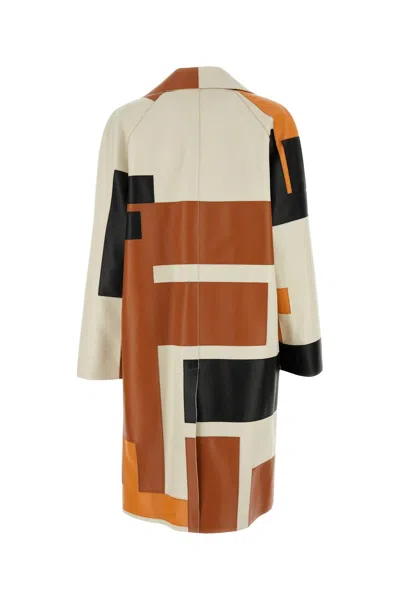 Fendi Soprabito In Nappa Multicolor Donna
