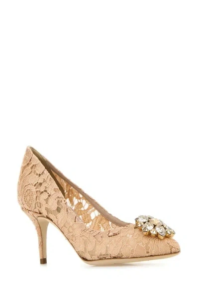 Dolce & Gabbana Powder Silk Calf Leather Heels