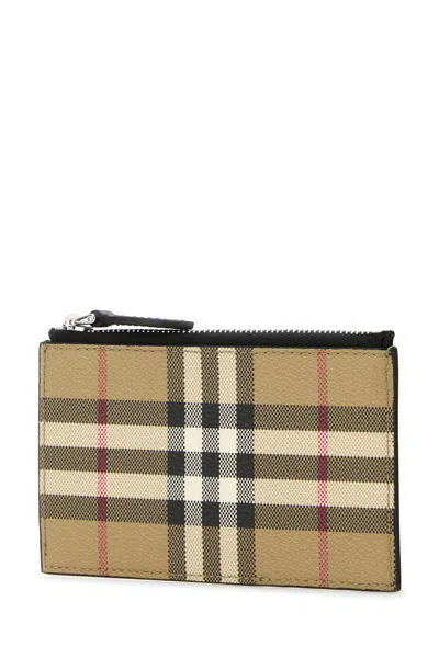 Burberry Beige Check Large Bifold Wallet