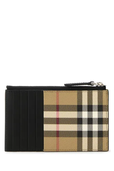 Burberry Beige Check Large Bifold Wallet