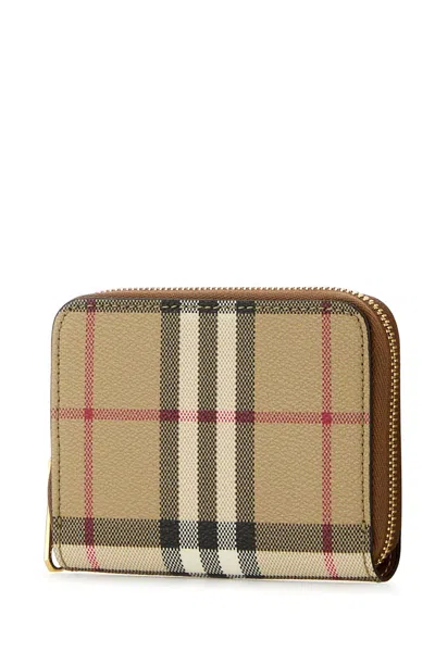 Burberry Checkered Pattern Canvas Wallet