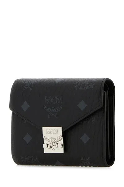 Mcm Embossed Canvas Wallet Metal Hardware