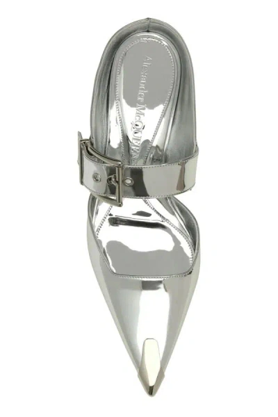 Alexander Mcqueen Leather Punk Pumps With 4 Cm Heel Height