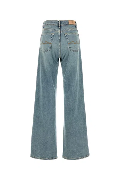 7 For All Mankind Womens Amuse Me Lotta Flared Straight-leg Mid-rise Stretch-denim Blend Jeans