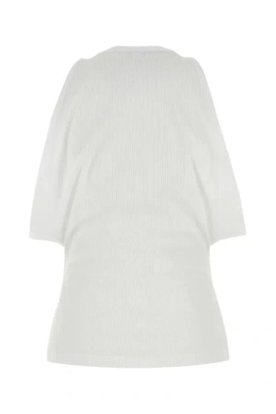 Alexander Mcqueen Ribbed Tank Top With Chain Closure In White