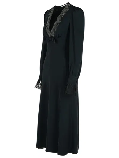 Alessandra Rich Dress In Black Acetate Blend Women In Black