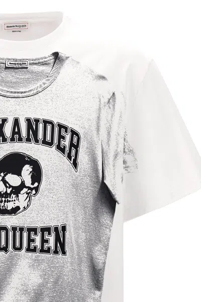Alexander Mcqueen Printed Compact Cotton T-shirt In Multicolor