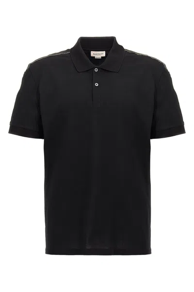 Alexander Mcqueen Organic Cotton Piquet Polo Shirt In Black