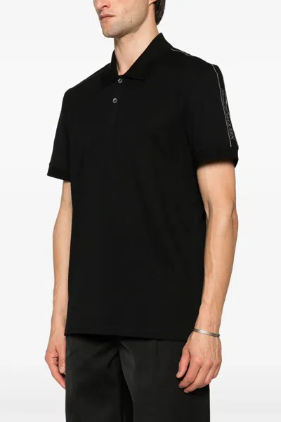 Alexander Mcqueen Organic Cotton Piquet Polo Shirt In Black