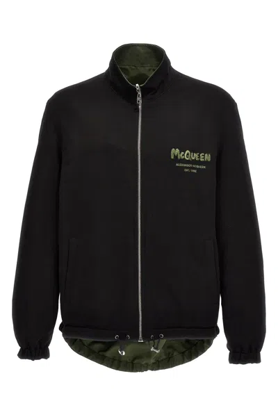 Alexander Mcqueen Graffiti Reversible Jacket In Green