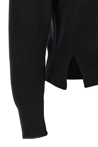 Alexander Mcqueen Chevron Corset Sweater In Wool In Black