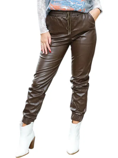 Shewin Runaway Forever Pants In Brown In Brown