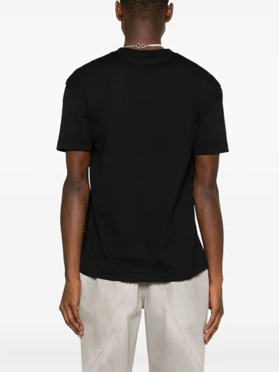 Palm Angels Black T-shirt With Front Dice And Logo Print In 1003 Black Off White