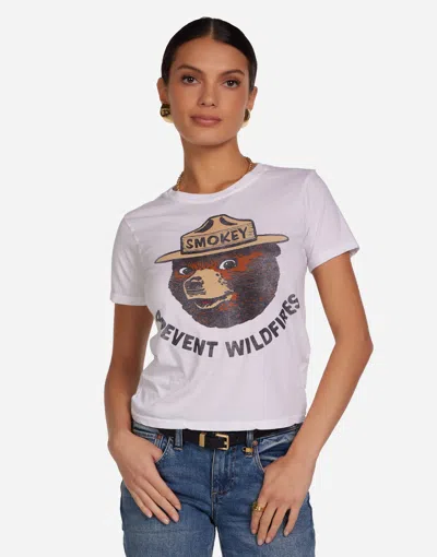 Lauren Moshi Ursula Smokey Bear Tee In White In White