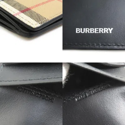 Pre-owned Burberry Beige Coated Canvas Pvc Long Wallet (bi-fold) ()
