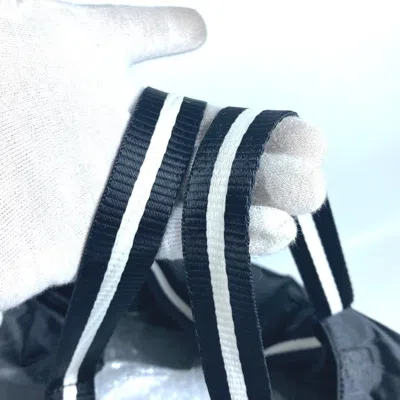 Pre-owned Chanel Black White Nylon Shoulder Bag () In Black, White