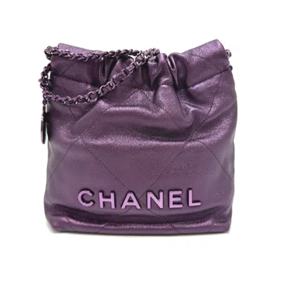 Pre-owned Chanel Purple Leather Shoulder Bag ()