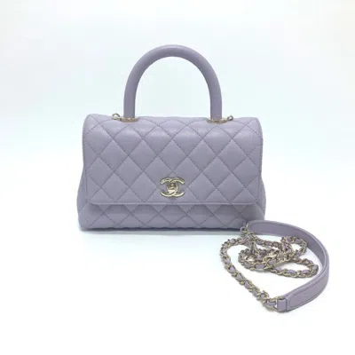 Pre-owned Chanel Purple Caviar Leather Handbag Shoulder Bag ()