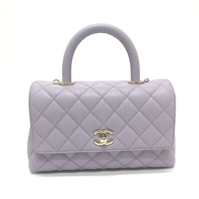 Pre-owned Chanel Purple Caviar Leather Handbag Shoulder Bag ()