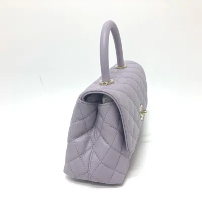 Pre-owned Chanel Purple Caviar Leather Handbag Shoulder Bag ()