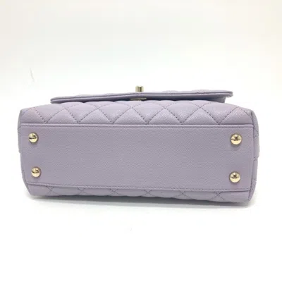 Pre-owned Chanel Purple Caviar Leather Handbag Shoulder Bag ()