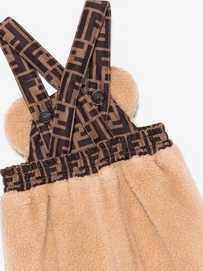 Fendi Bear Strap Jumpsuit In Beige