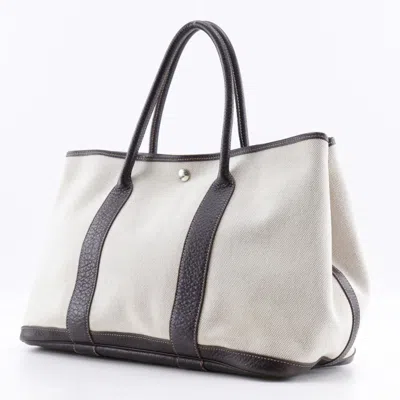 Pre-owned Hermes Beige Brown Marron Toile H Buffalo Leather Tote Bag () In Beige, Brown, Marron