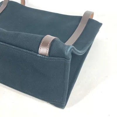 Pre-owned Hermes Black Brown Canvas Shoulder Bag Tote Bag () In Black, Brown