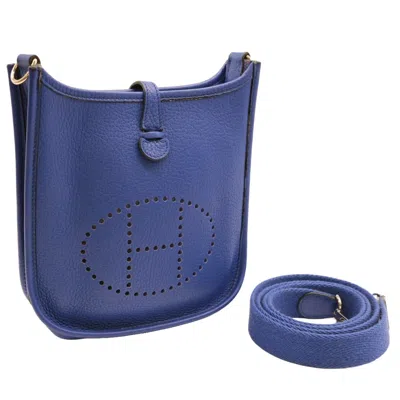 Pre-owned Hermes Blue Electric Taurillon Clemence Leather Shoulder Bag ()