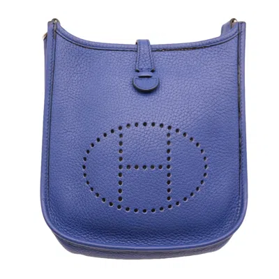 Pre-owned Hermes Blue Electric Taurillon Clemence Leather Shoulder Bag ()