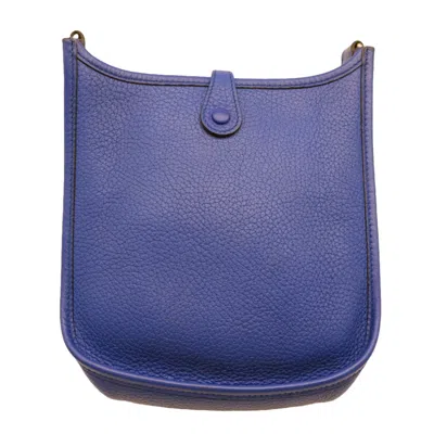 Pre-owned Hermes Blue Electric Taurillon Clemence Leather Shoulder Bag ()