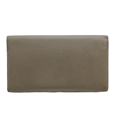 Pre-owned Hermes Etain Epsom Leather Long Wallet (bi-fold) ()