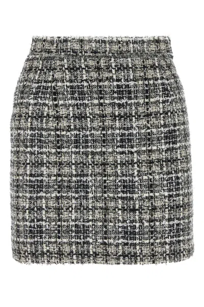 Alessandra Rich Embroidered Tweed Mini Skirt