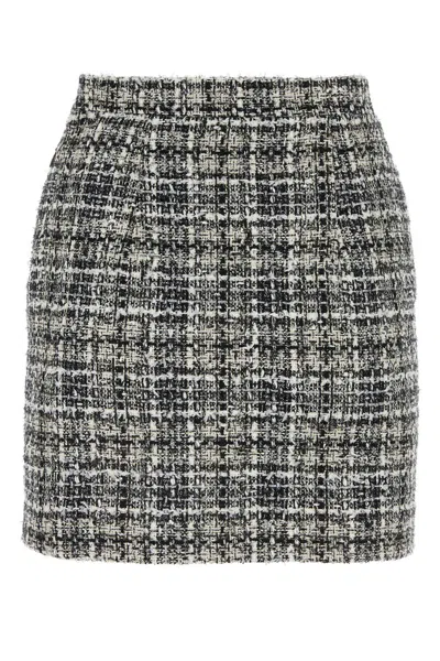 Alessandra Rich Embroidered Tweed Mini Skirt