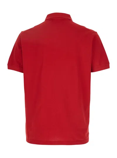 Dsquared2 Red Polo Shirt With Embroidered Logo On The Front In Cotton Man In Red