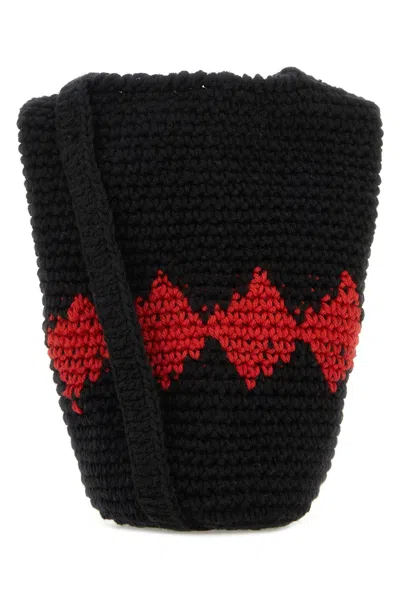 Gimaguas Black Crochet Rombo Crossbody Bag
