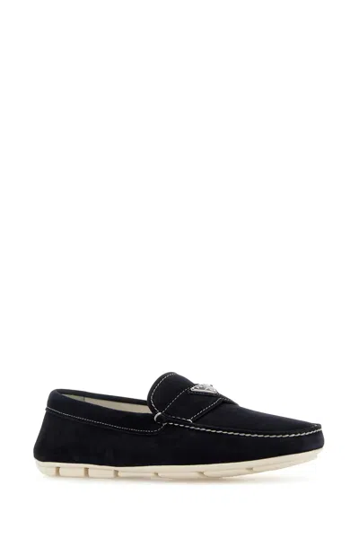 Prada Blue Suede Loafers