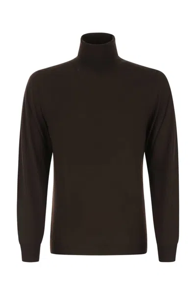 Fedeli Turtleneck Knit Sweater In Brown