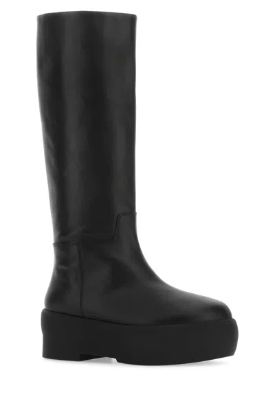 Gia Borghini Black Leather Gia 16 Boots