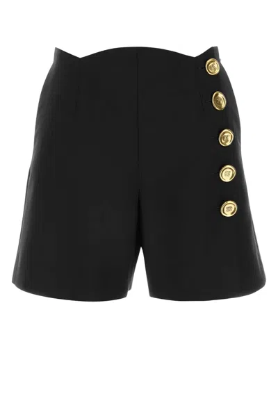 Givenchy Asymmetrical High-waisted Black Wool And Mohair Shorts In Black