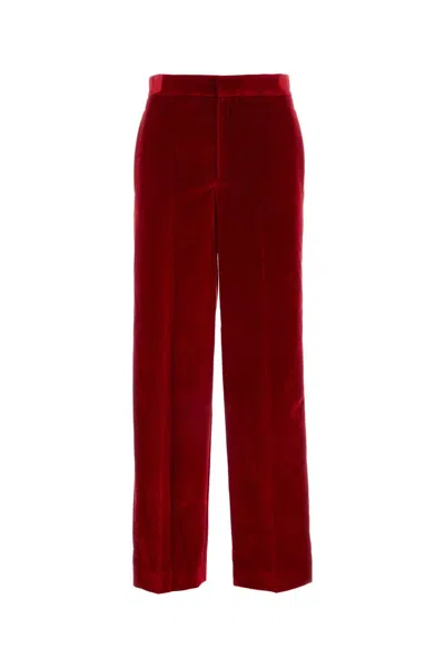 Jw Anderson Red Velvet Pant In Red