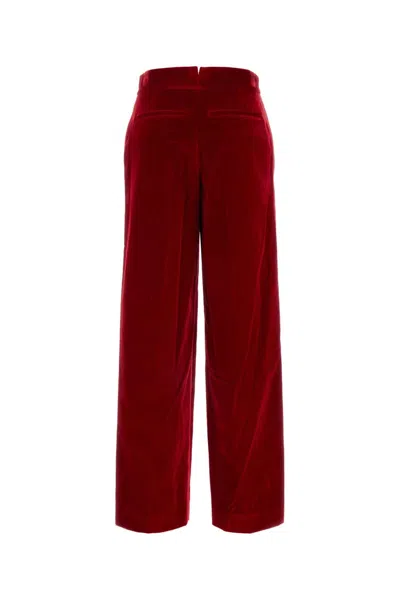 Jw Anderson Red Velvet Pant In Red