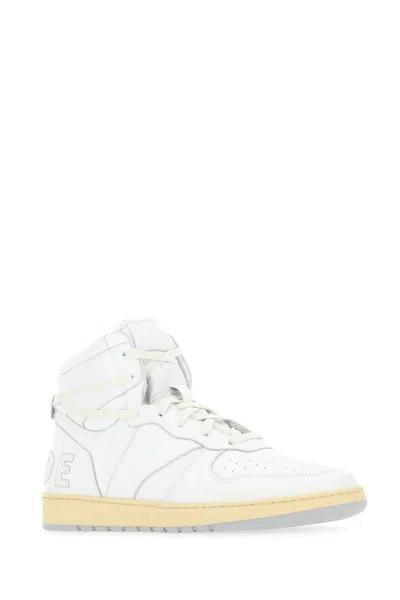 Rhude Rhecess Distressed Leather High-top Sneakers