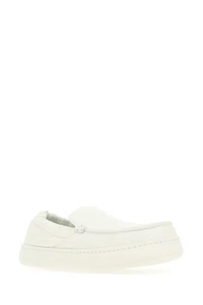 Zegna White Nappa Leather Loafers