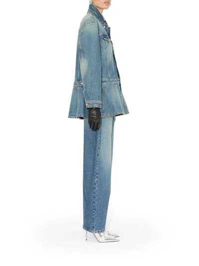 Alaïa Alaia Women Round Jeans In Délavé Denim In Blue