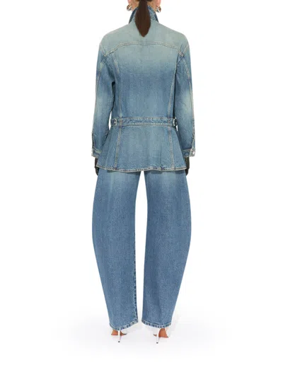Alaïa Alaia Women Round Jeans In Délavé Denim In Blue