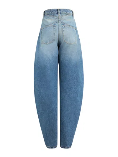 Alaïa Alaia Women Round Jeans In Délavé Denim In Blue