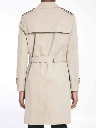 Burberry Dove Grey Twill Trench Coat In Neutral
